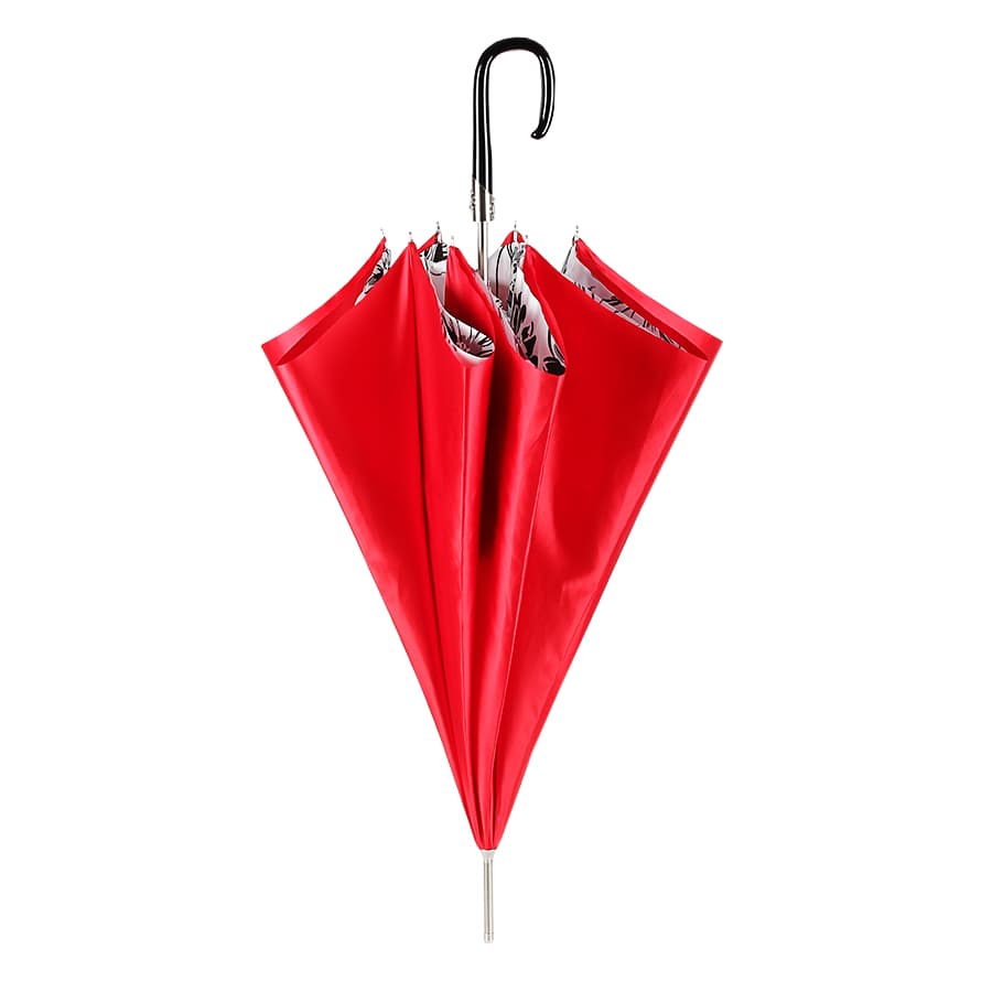 Umbrella cane women's red with floral print Pasotti 189N 56799-1 F38