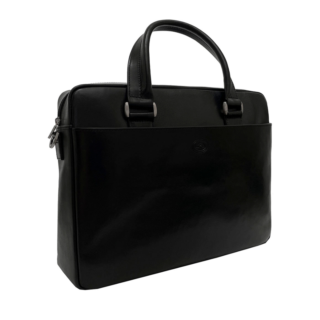 Black leather business bag Tony Perotti Italico 9637-38 nero - photo 3