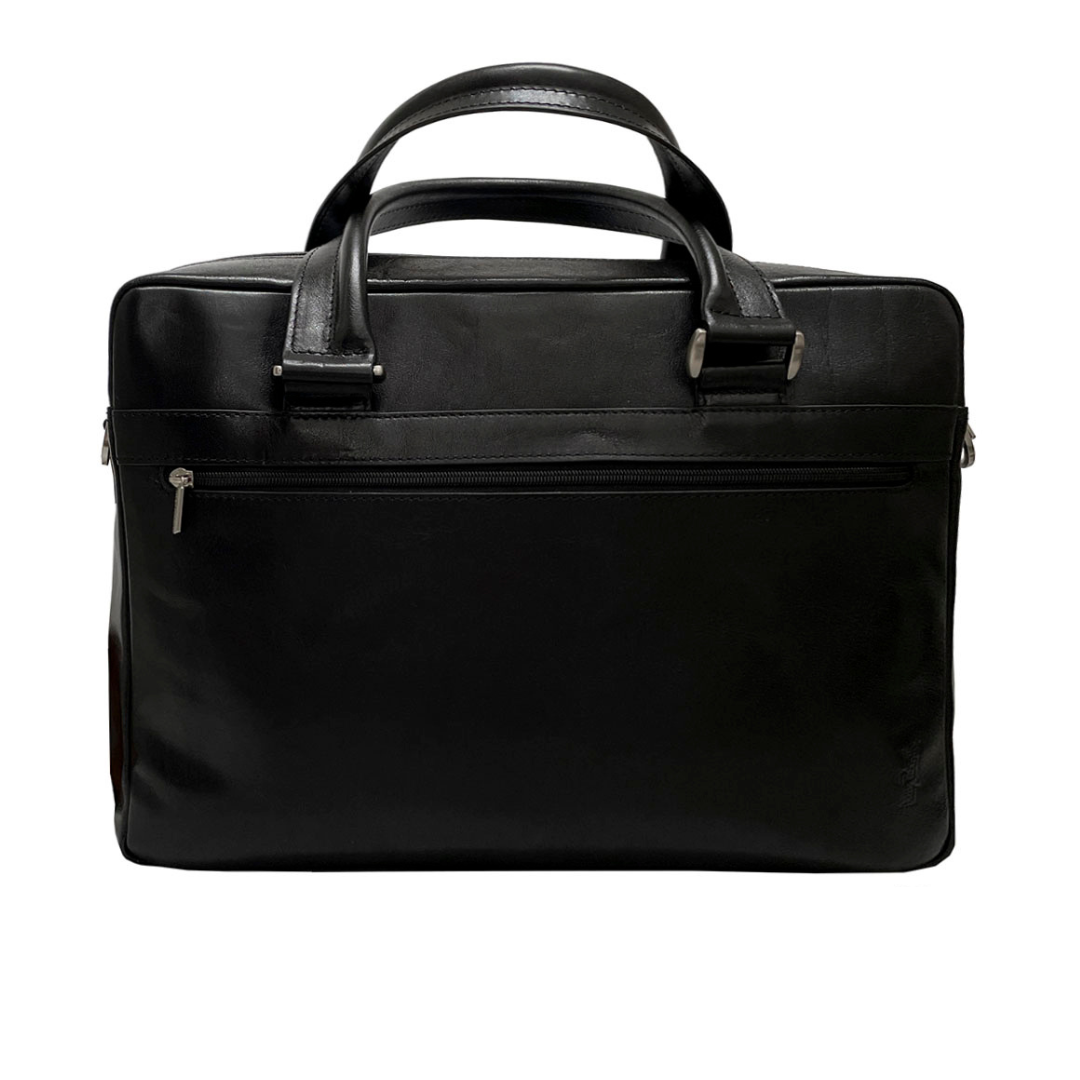 Black leather business bag Tony Perotti Italico 9637-38 nero - photo 2