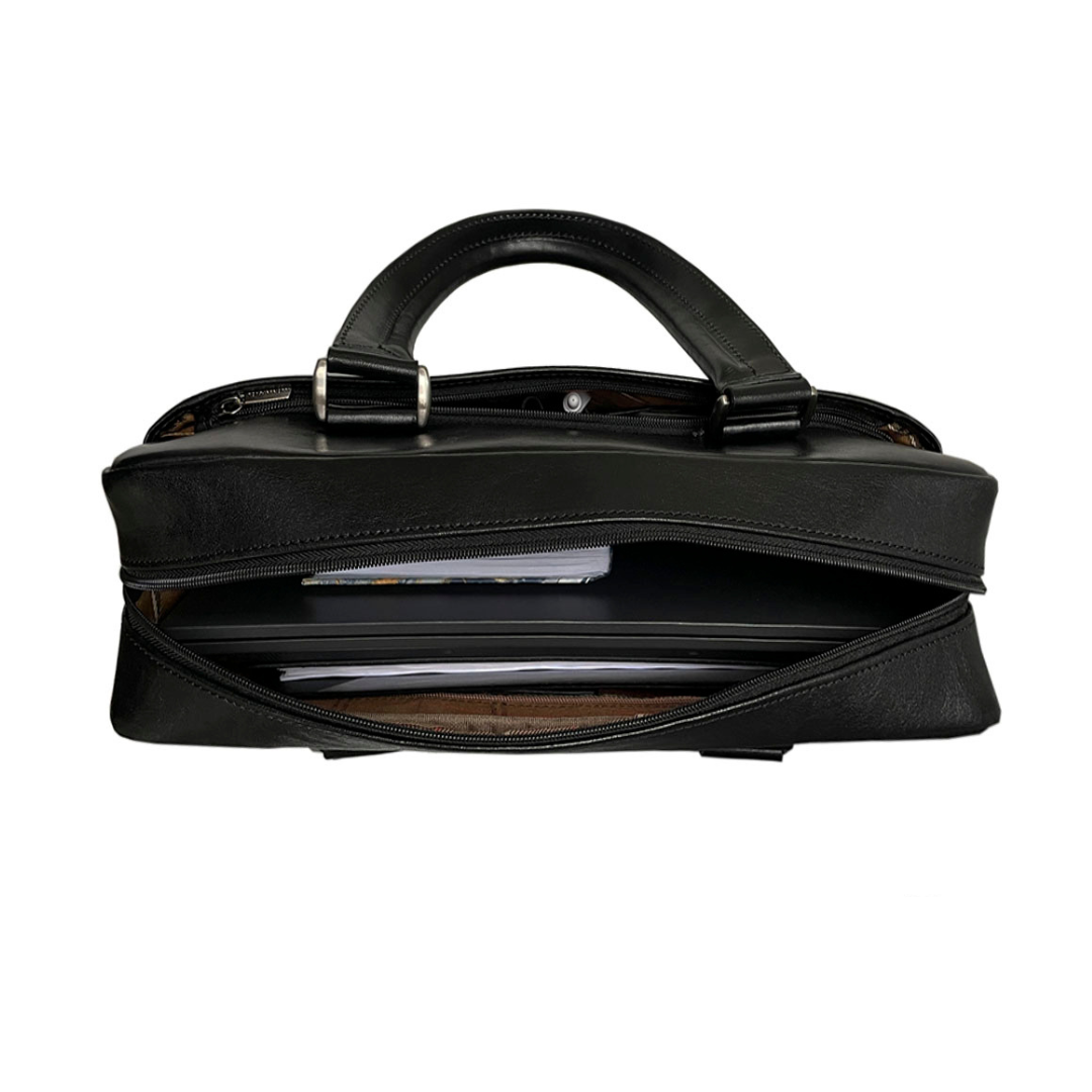 Black leather business bag Tony Perotti Italico 9637-38 nero - photo 4