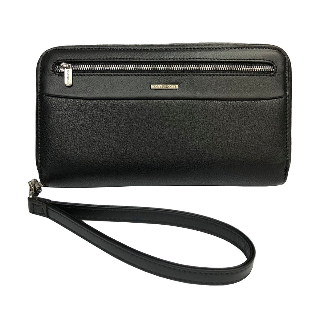 メンズ ブラック レザー クラッチ バッグ トニー ペロッティ New Contatto 9323-22 nero