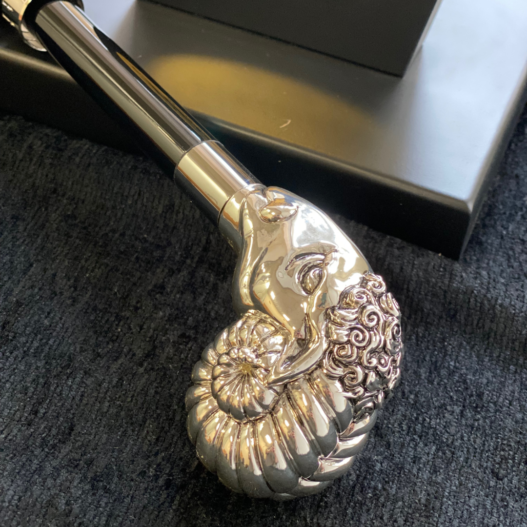 Pasotti silver umbrella handle in the shape of a ram 4