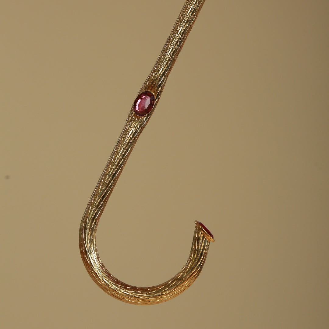 Дизайнерська парасоля-тростина фіолетова з квітами Pasotti 189-56896/1