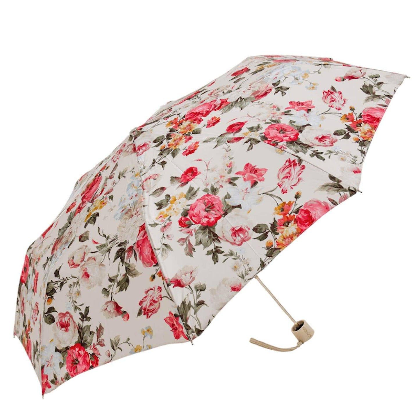 Umbrella women's white with floral print Pasotti 257 52693-69 P
