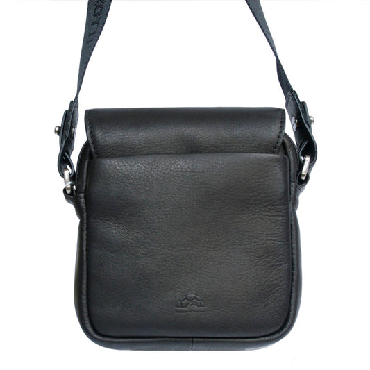 Back of the black Contatto 9150-14 — the roomy magnetic-snap pocket and the embossed Tony Perotti turtle emblem
