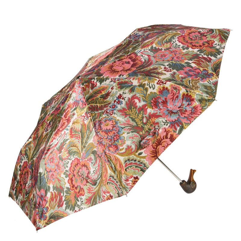 Compact women's umbrella with wooden duck handle by Pasotti - img 3