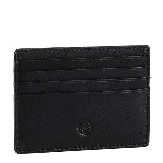 Tony Perotti Cortina 5043 nero — the empty card slots and the compass rose in smooth matte calf leather