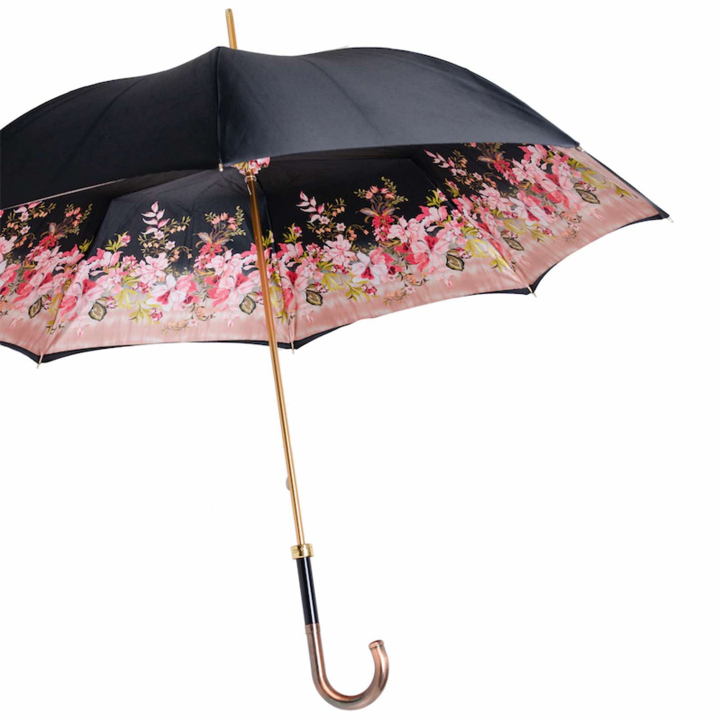傘ステッキ レディース ブラック 花柄 パソッティ 189 9L980-1 P27BR