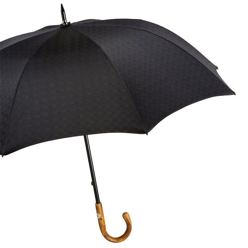 Umbrella cane men's black with wooden handle Pasotti 145 MINIGALLES-13 C