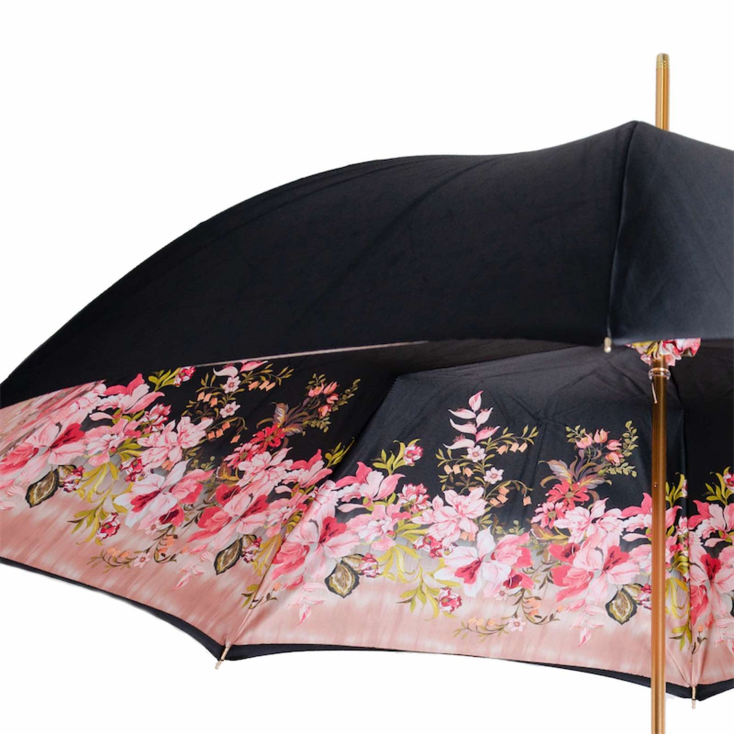 傘ステッキ レディース ブラック 花柄 パソッティ 189 9L980-1 P27BR