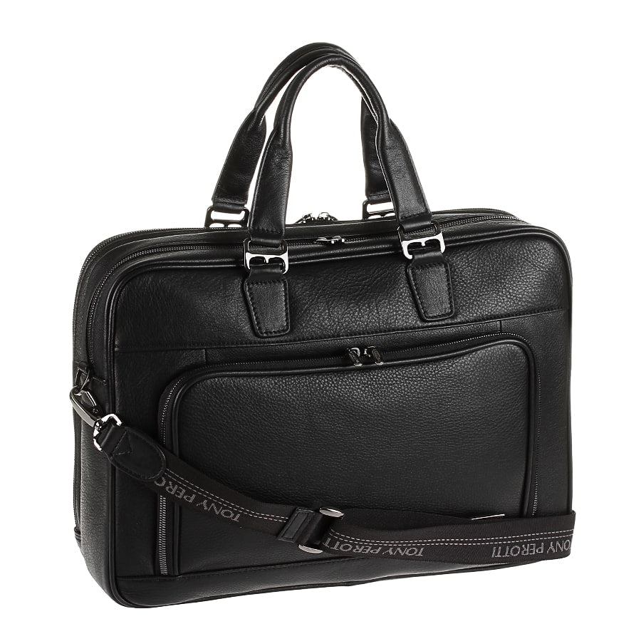手帳用ブリーフケース レザー ブラック トニーペロッティ New Contatto 8976 nero
