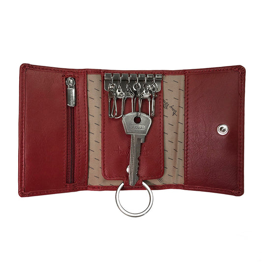 Tony Perotti New Rainbow 1117 rosso — opened with a key on one of the six snap hooks, the zip pocket on the left and the beige brand-print lining