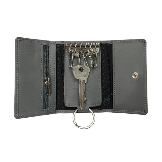 Tony Perotti New Rainbow 1117 grigio — opened with a key on one of the six snap hooks; in this colour the lining is black with a grey brand print