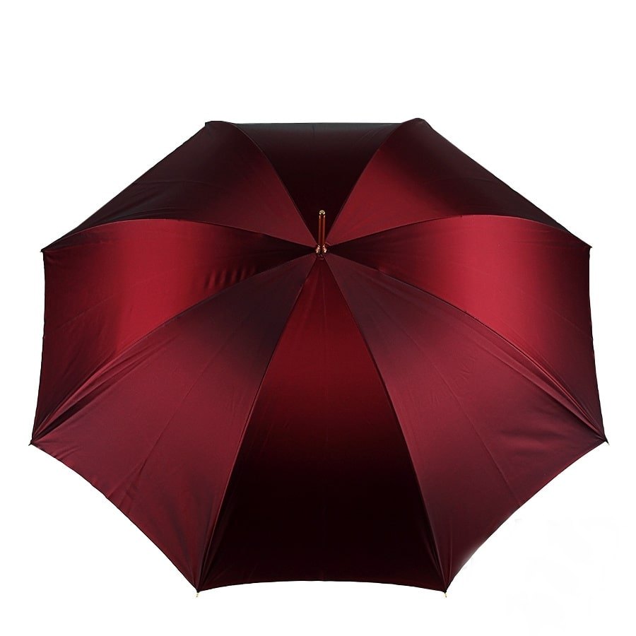 Umbrella cane women's burgundy with leather handle Pasotti 189-58112/19