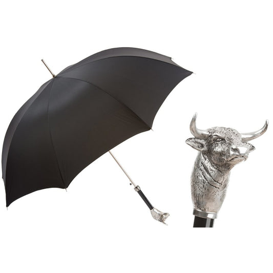Silver Bull black men's designer umbrella Pasotti - img 1