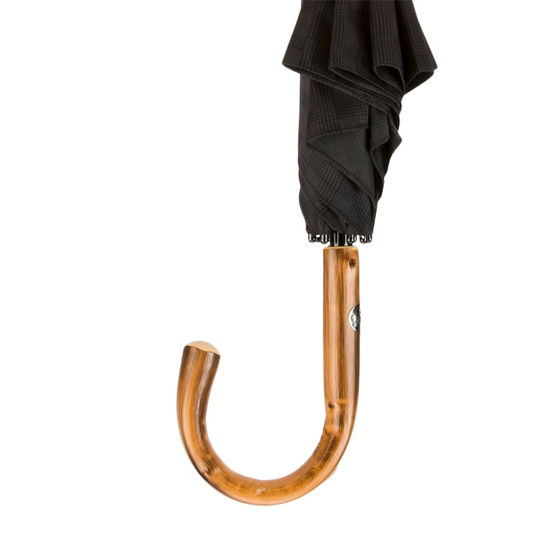 Umbrella cane men's black with wooden handle Pasotti 145 MINIGALLES-13 C