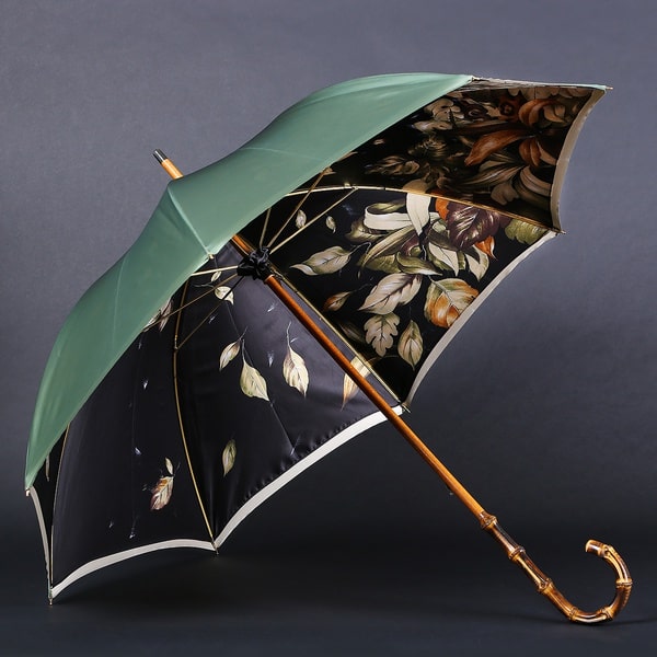 傘ステッキ レディース グリーン 竹ハンドル付き Pasotti 397 991 B
