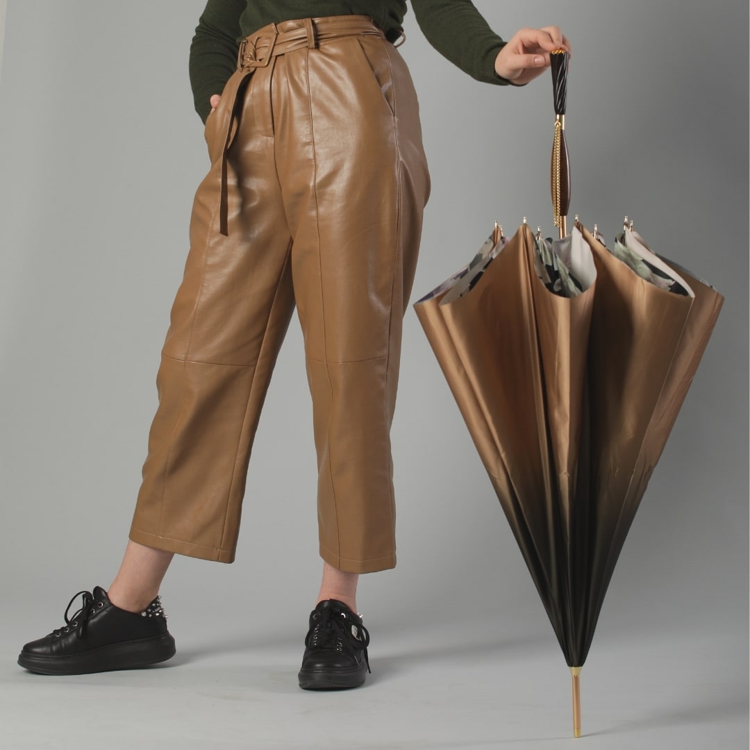 4 Umbrella cane women's beige with floral print Pasotti 189 53910-89 Z3