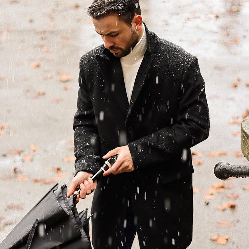 Umbrella cane men's black with panther handle Pasotti 479 6768-1 K1