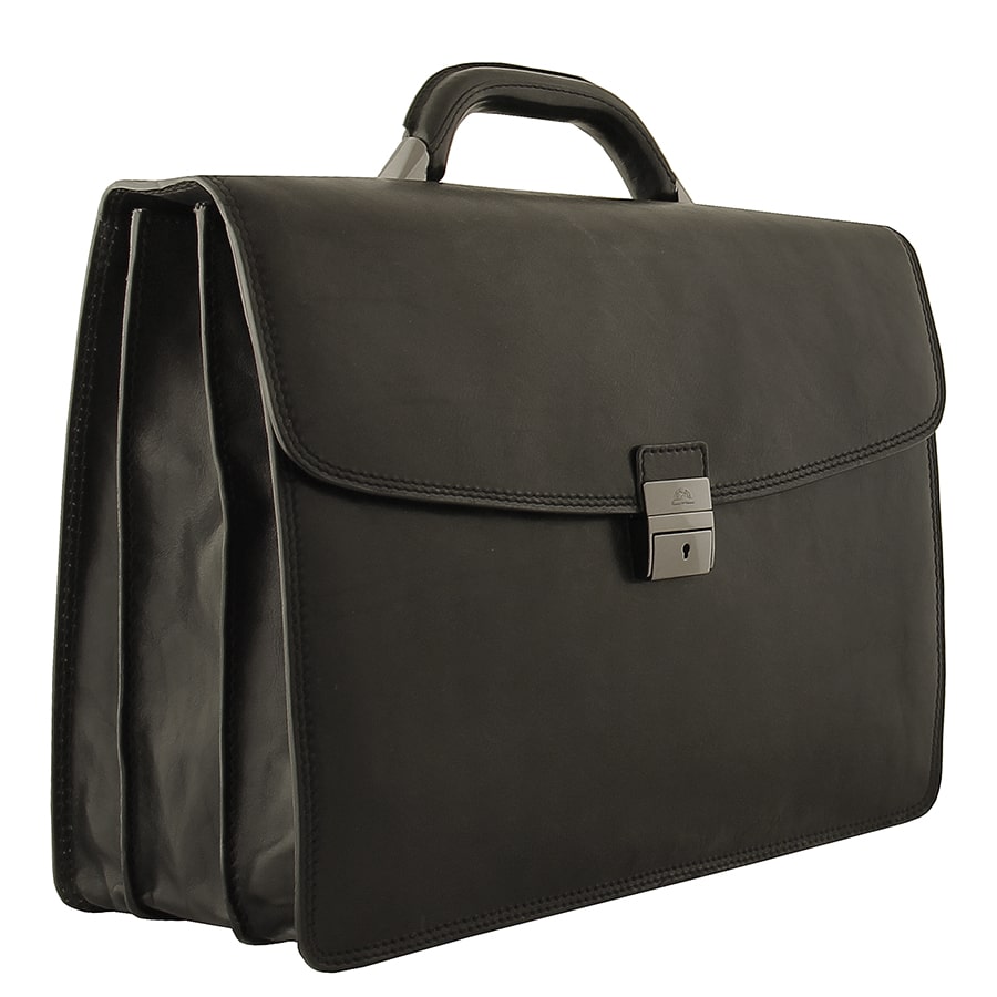 Aktetas heren leer zwart Tony Perotti Italico 8009 nero