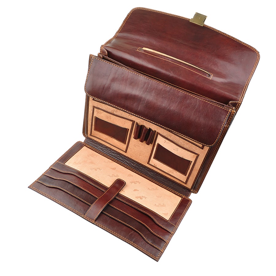 ブリーフケース メンズ レザー ブラウン トニー ペロッティ イタリコ 8087 モロ