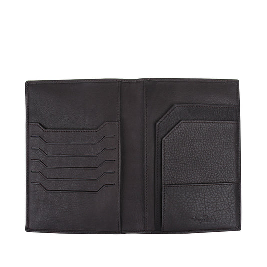 Tony Perotti Contatto 3051 moro opened — 6 card slots, 2 document pockets, embossed Tony Perotti signature