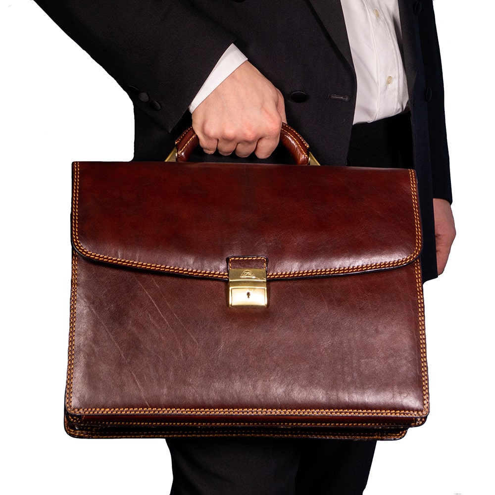 ブリーフケース メンズ レザー ブラウン トニー ペロッティ イタリコ 8087 モロ