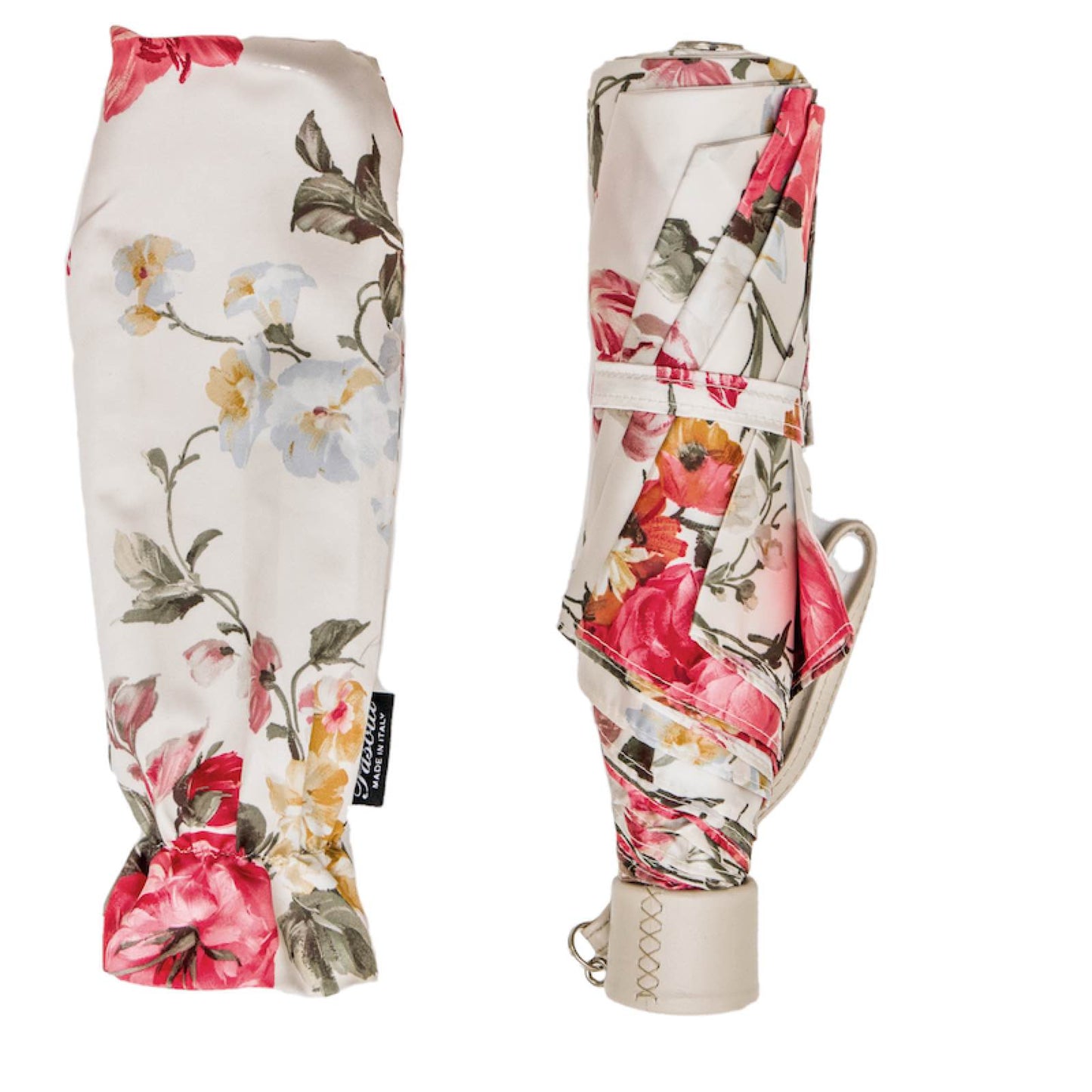 Umbrella women's white with floral print Pasotti 257 52693-69 P