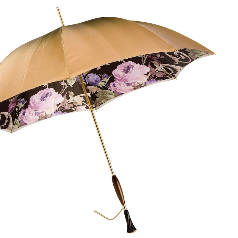2 Umbrella cane women's beige with floral print Pasotti 189 53910-89 Z3