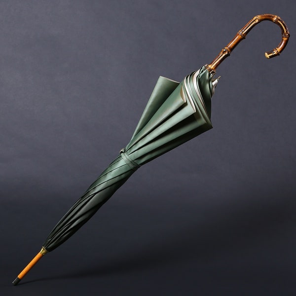 傘ステッキ レディース グリーン 竹ハンドル付き Pasotti 397 991 B