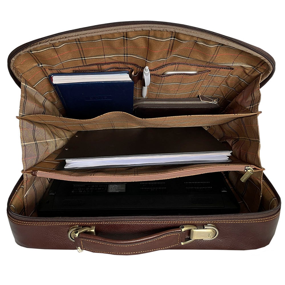 Briefcase men's leather brown Tony Perotti Italico 8751 moro