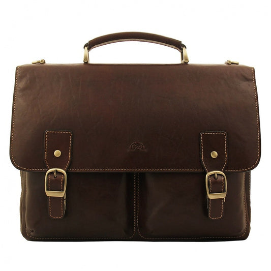 Briefcase men's leather brown Tony Perotti Italico 9338-38 moro - img 1