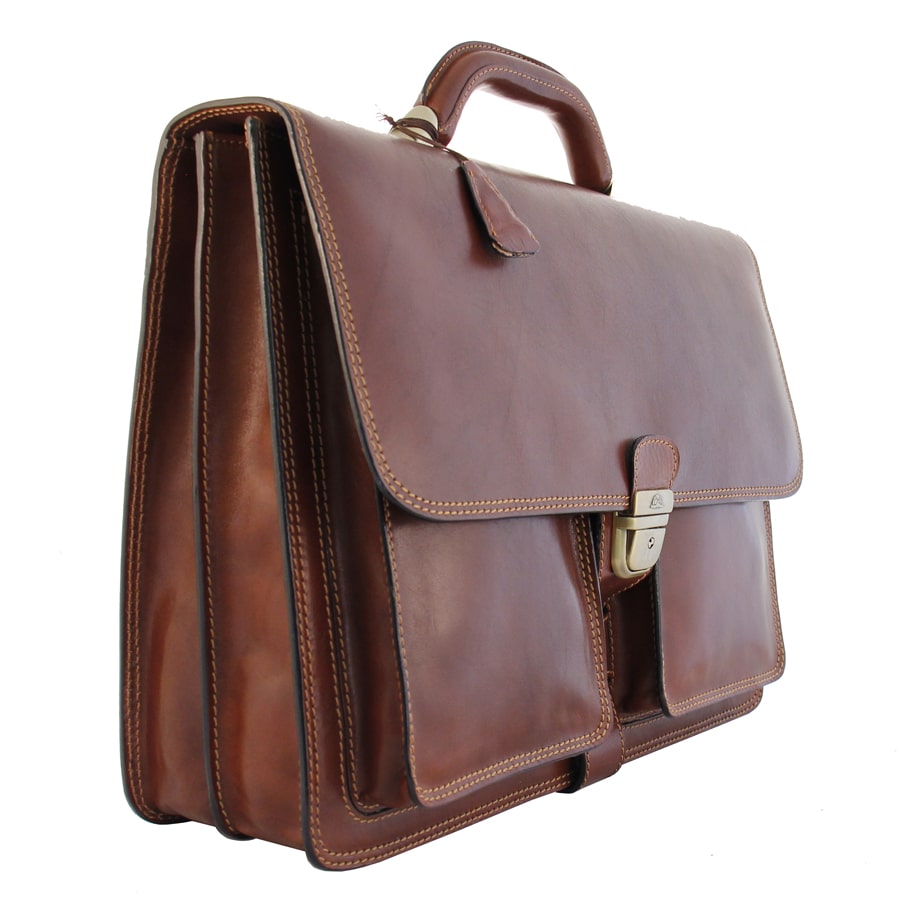 Aktetas heren leer bruin Tony Perotti Italico 8013 cognac