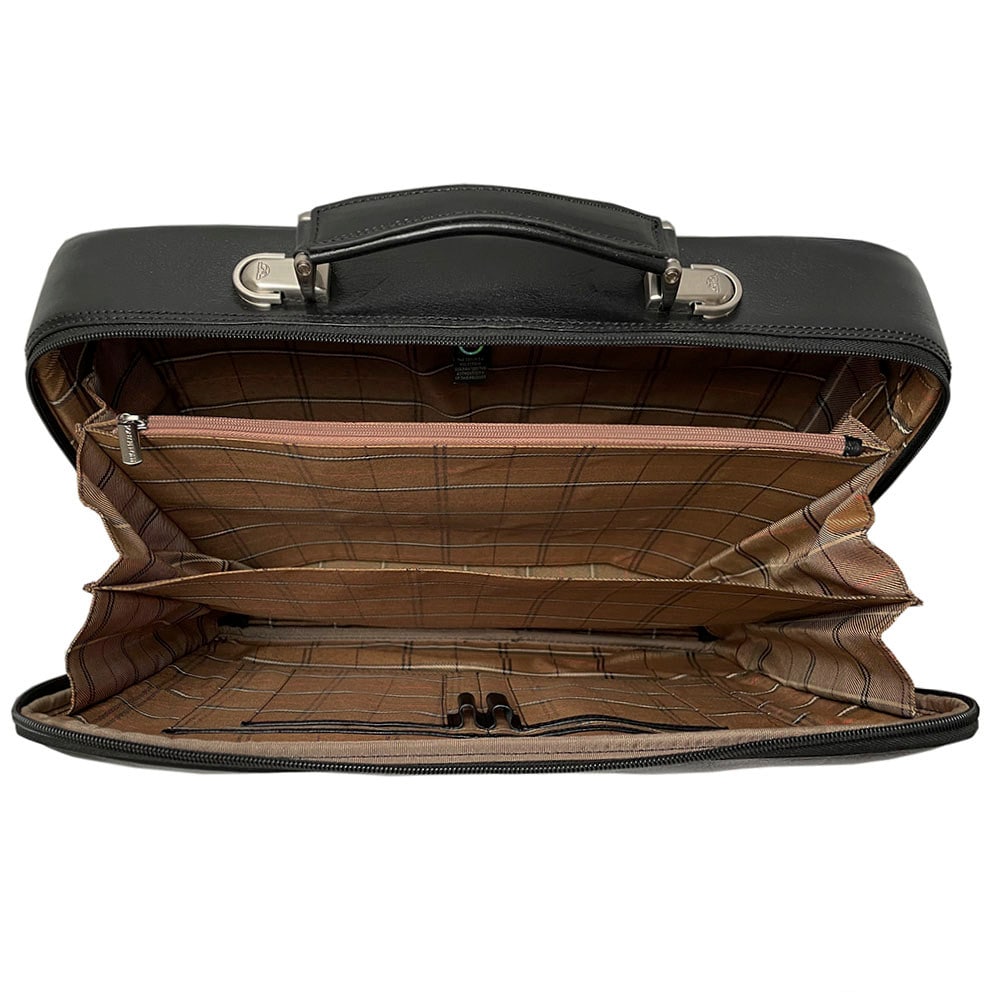 Briefcase men's leather black Tony Perotti Italico 8751 nero