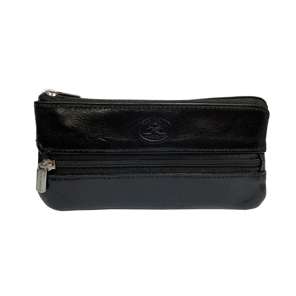 Tony Perotti Italico 2686 nero black leather key holder — front view