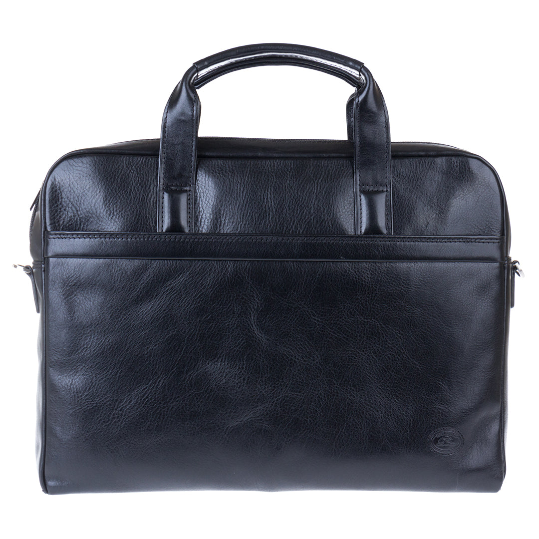 Black leather business briefcase Tony Perotti Italico 6031-38 nero - img 1