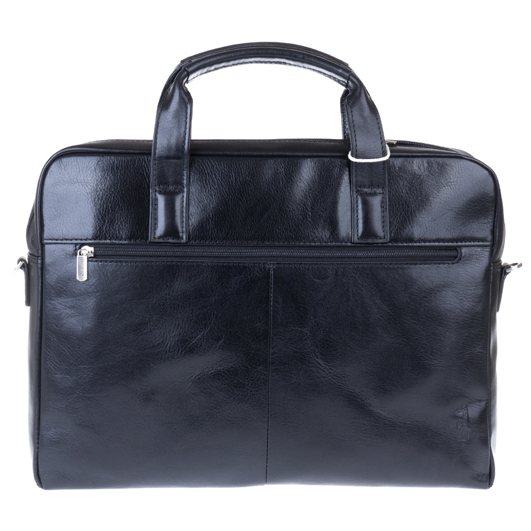 Black leather business briefcase Tony Perotti Italico 6031-38 nero - img 5