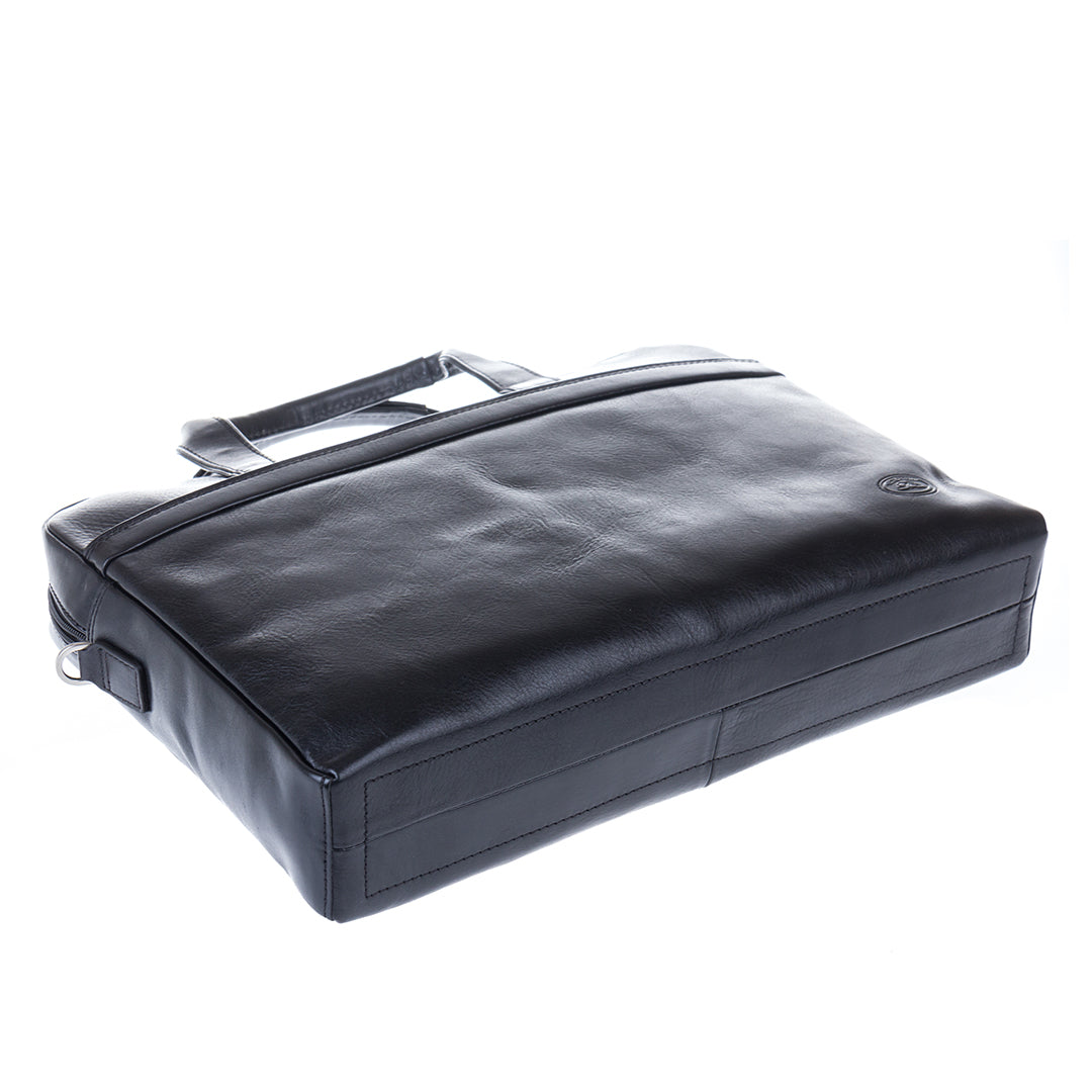 Black leather business briefcase Tony Perotti Italico 6031-38 nero - img 6