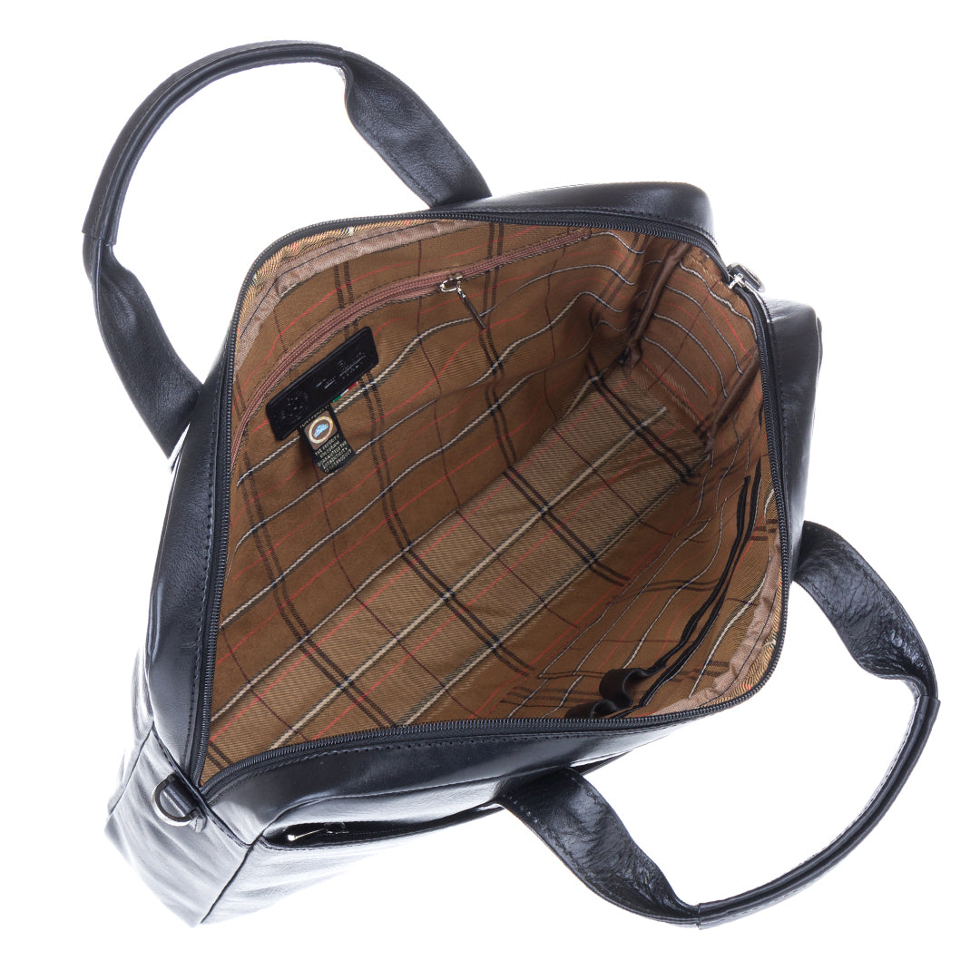 Black leather business briefcase Tony Perotti Italico 6031-38 nero - img 4