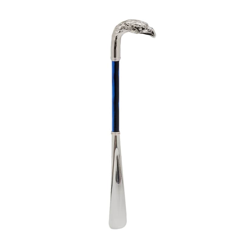 Schoenlepel met blauwe handgreep Silver Eagle Pasotti CS W18PB