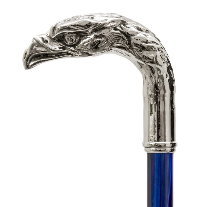 Schoenlepel met blauwe handgreep Silver Eagle Pasotti CS W18PB