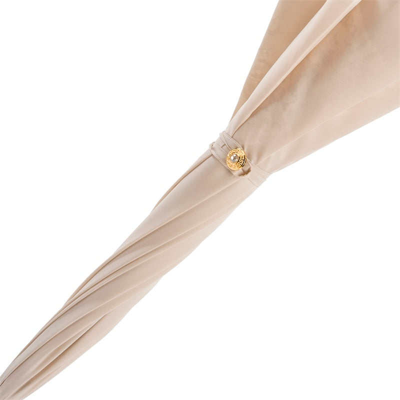6 Cream bridal umbrella with double dome and lace by Pasotti