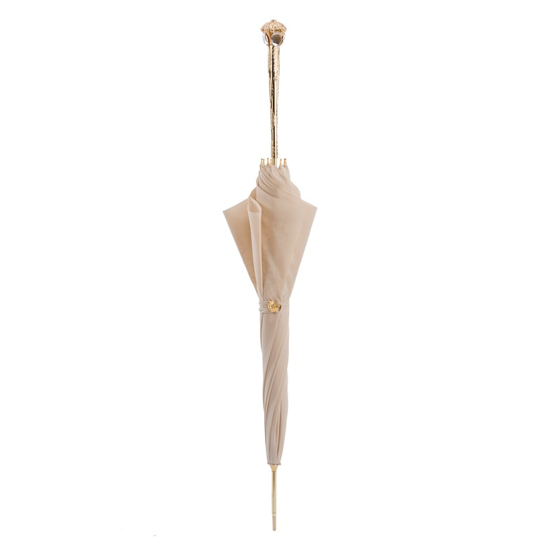 7 Cream bridal umbrella with double dome and lace by Pasotti