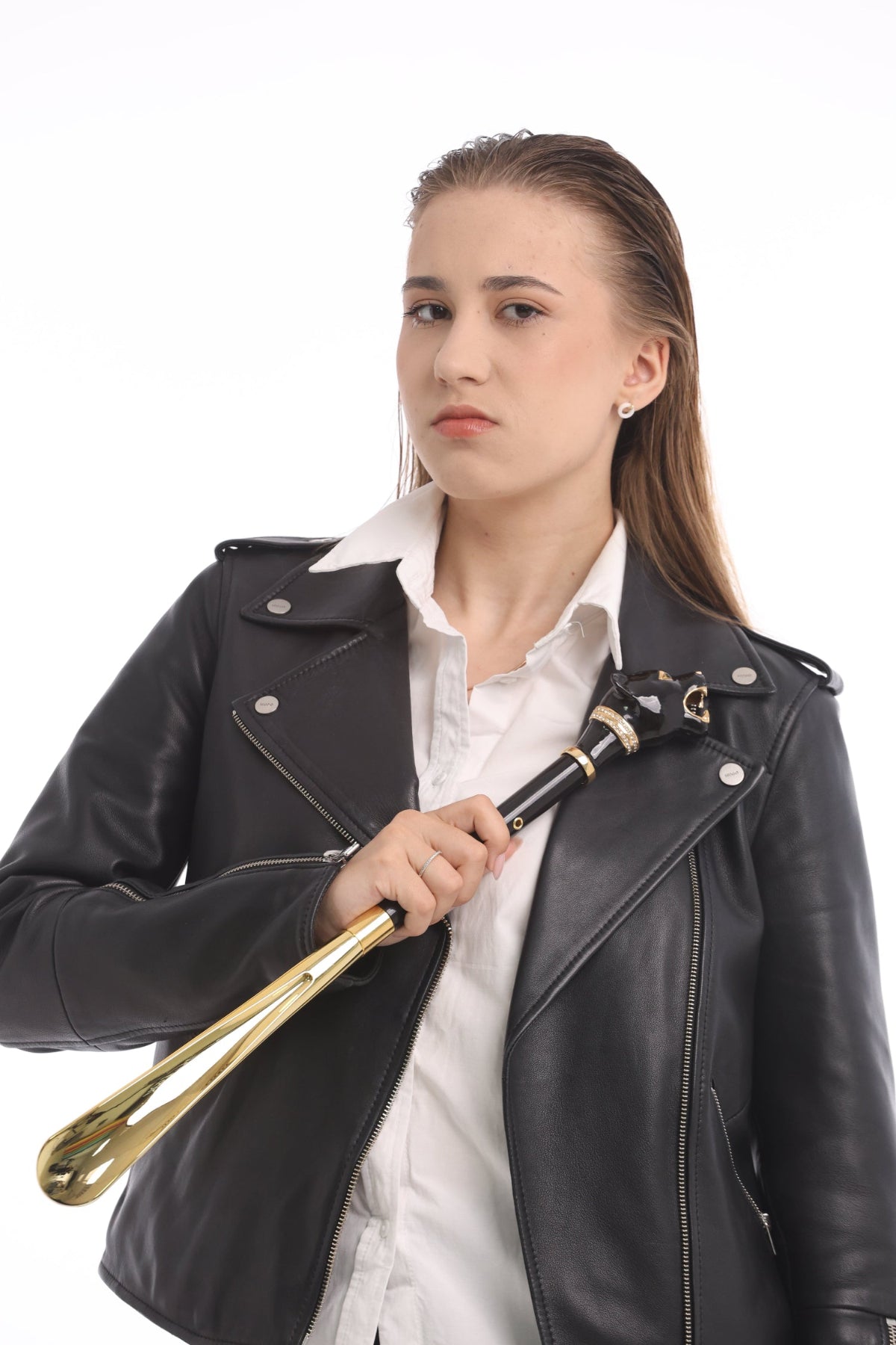 Pasotti Shoehorn with Black Panther and Crystals — CS K1NE
