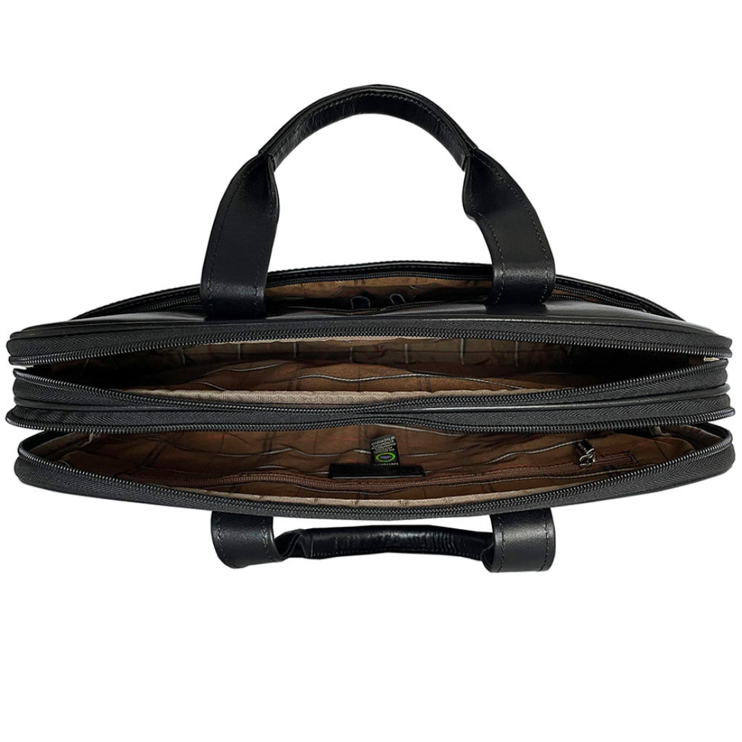 Black leather laptop bag Tony Perotti Italico 7044-40 nero - photo 4