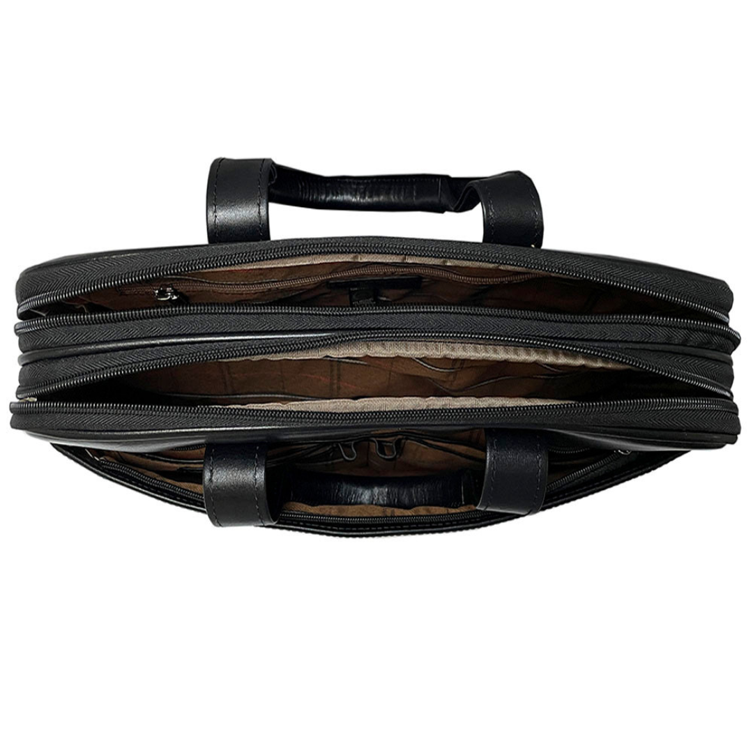 Black leather laptop bag Tony Perotti Italico 7044-40 nero - photo 6