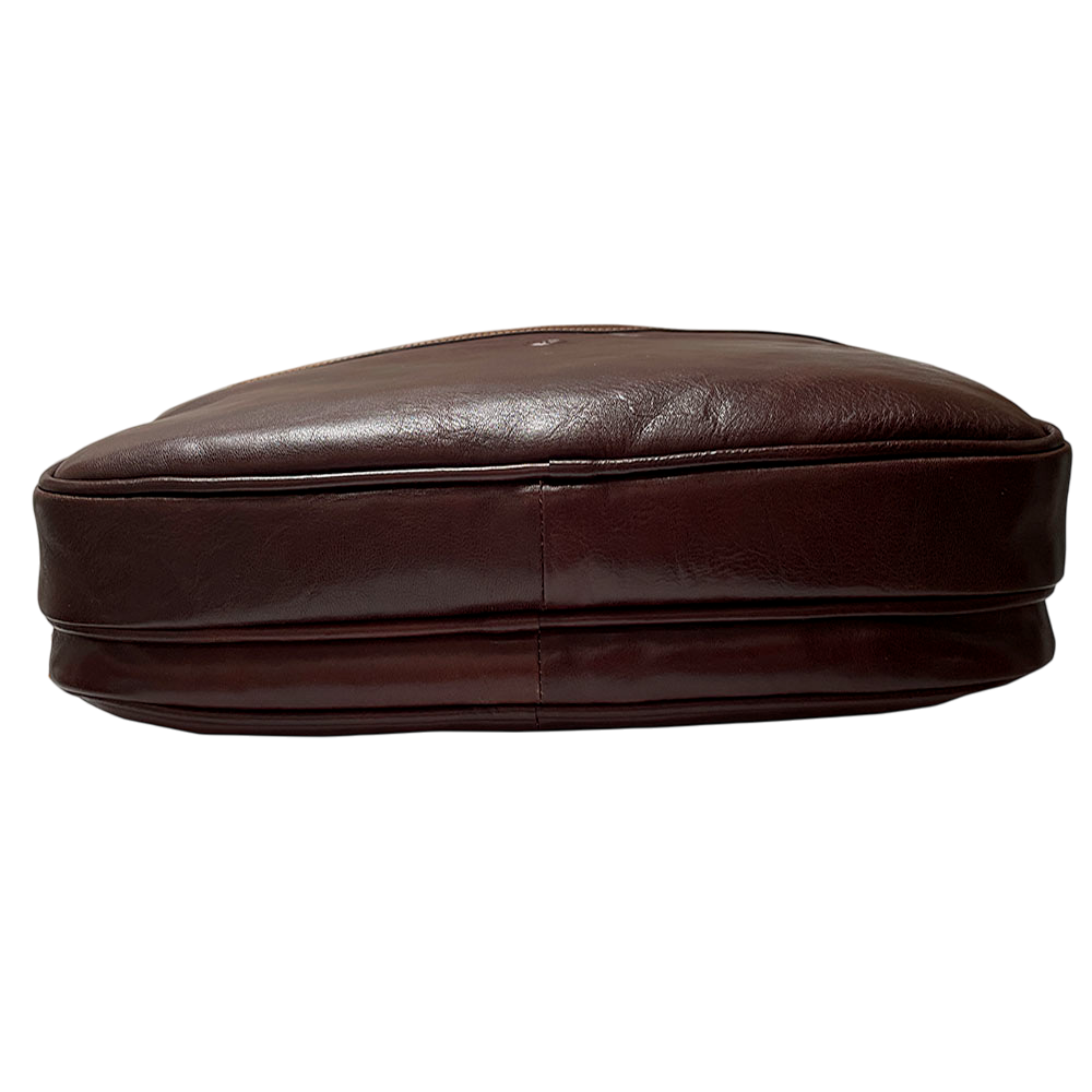 Dark brown leather laptop bag Tony Perotti Italico 7044-40 moro - tview from below