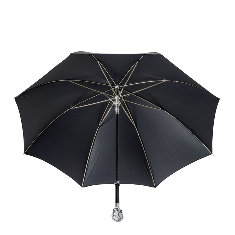 Men's black Pasotti umbrella with silver lion handle - img 5