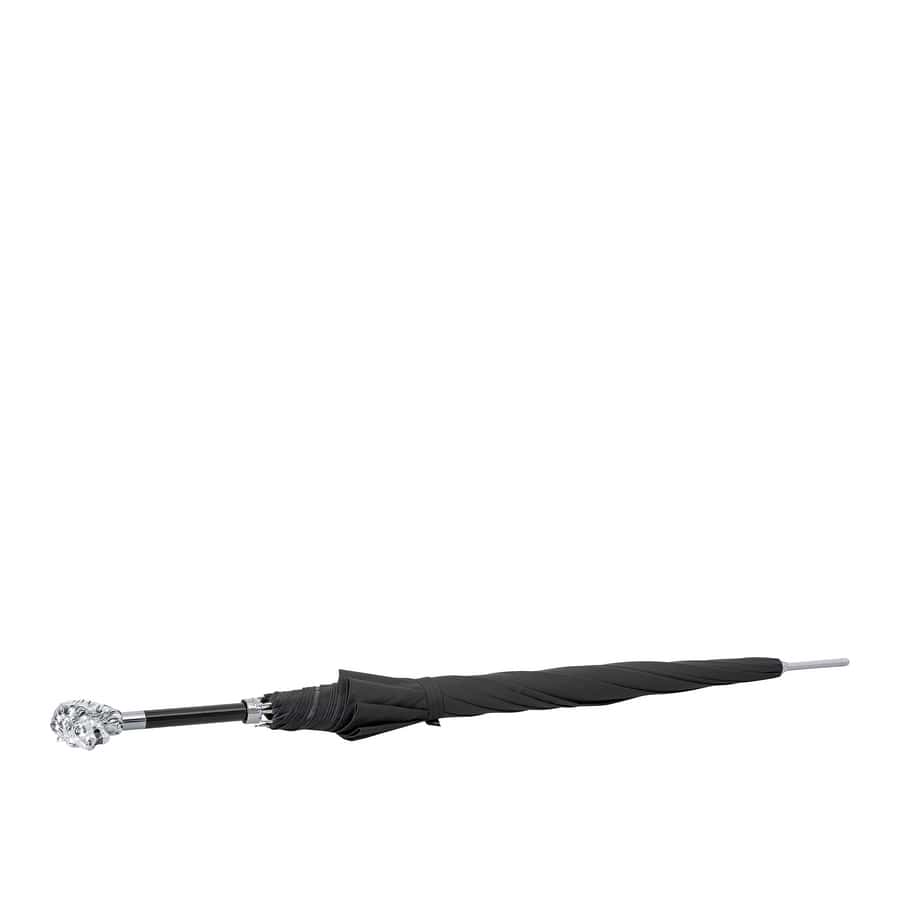 Men's black Pasotti umbrella with silver lion handle - img 6