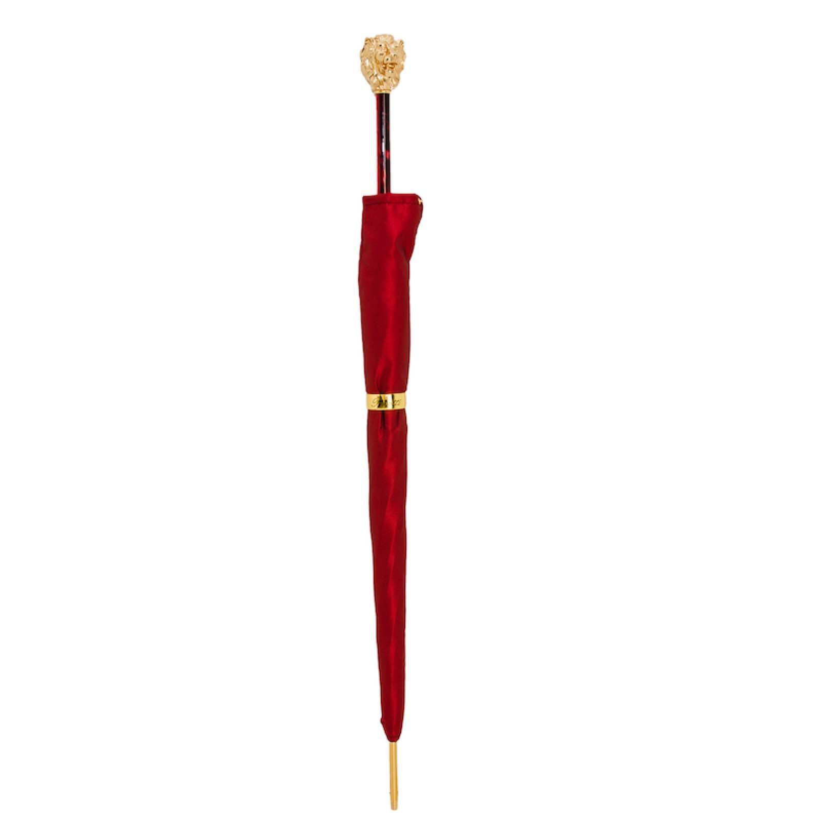Luxurious red Pasotti men's umbrella with golden lion - img 3